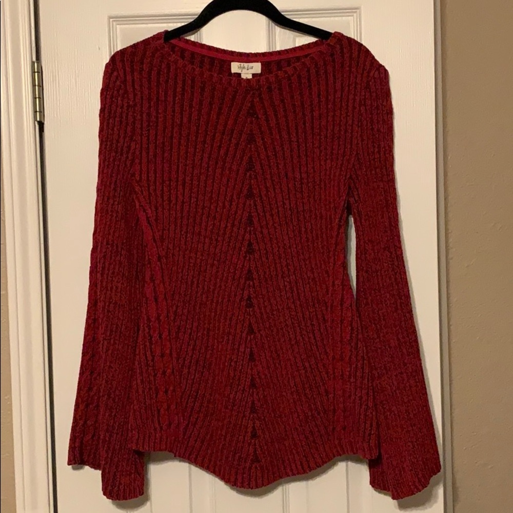 Women’s Style & Co Ribbed Red Sweater Size M
